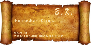 Bernecker Kinga névjegykártya